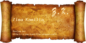 Zima Kamilla névjegykártya
